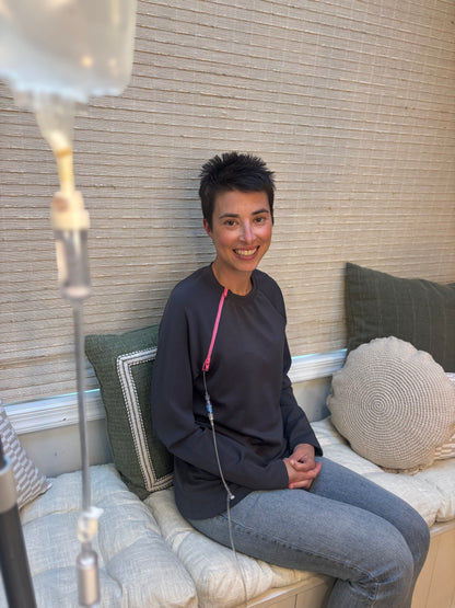 long sleeve pop of pink zipper chest access shirt